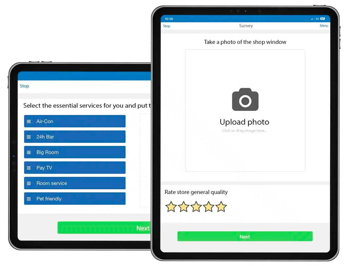 Interfaz intuitiva de la aplicación de encuestas offline